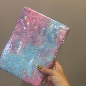 Pink and Blue Starry Fur Notebook